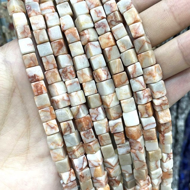 Natural Square Jades Stone Spacer Beads For Jewelry