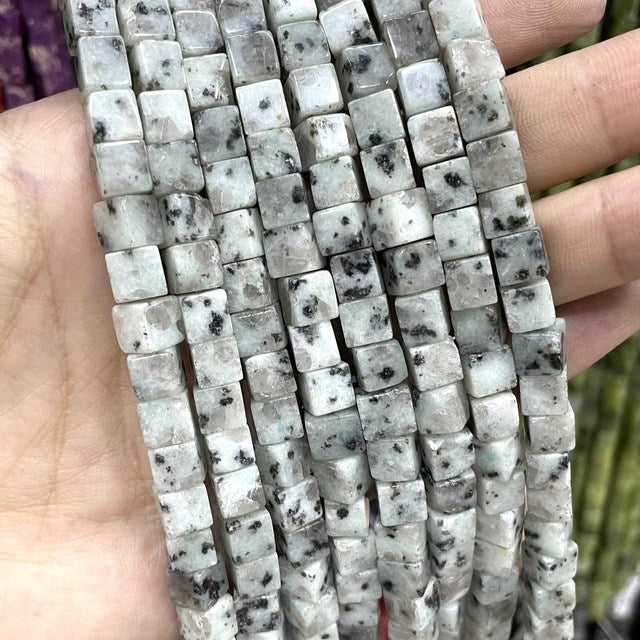 Natural Square Jades Stone Spacer Beads For Jewelry