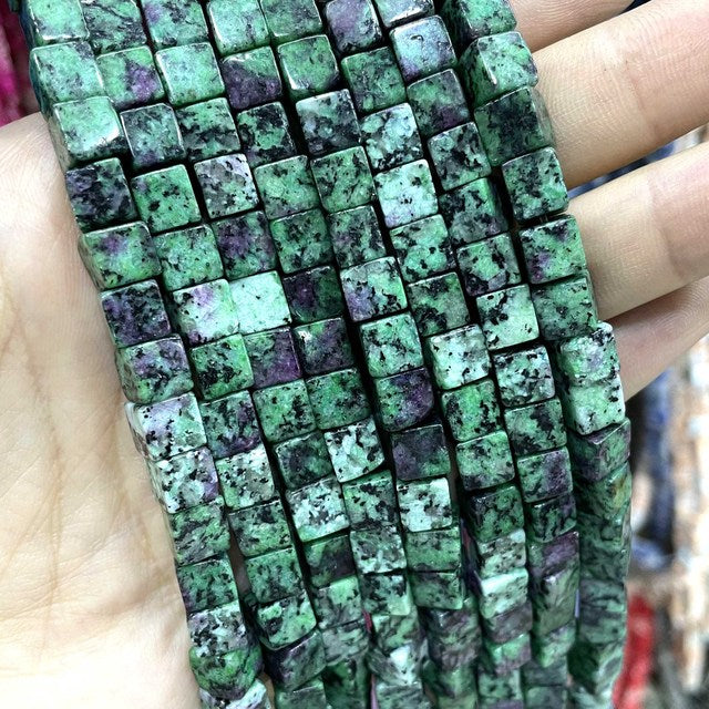 Natural Square Jades Stone Spacer Beads For Jewelry
