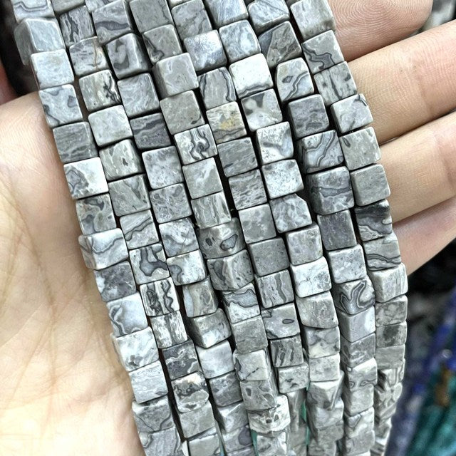 Natural Square Jades Stone Spacer Beads For Jewelry