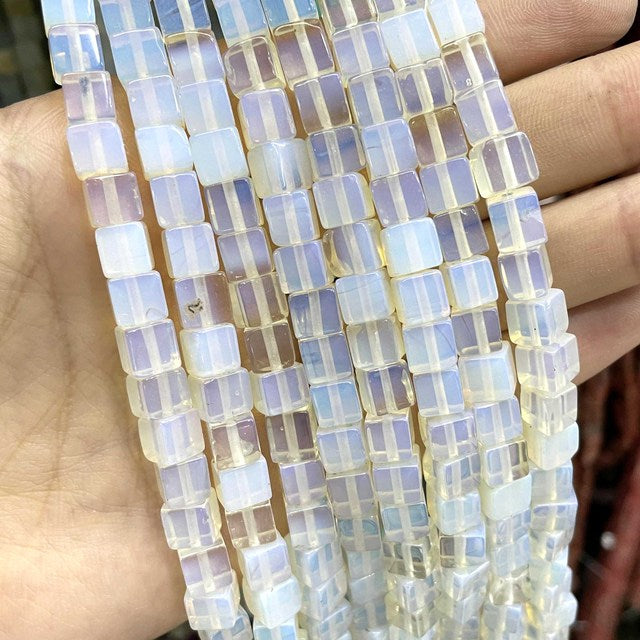 Natural Square Jades Stone Spacer Beads For Jewelry