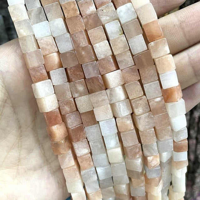 Natural Square Jades Stone Spacer Beads For Jewelry