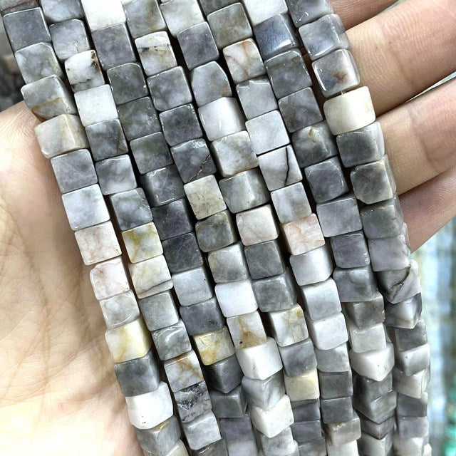 Natural Square Jades Stone Spacer Beads For Jewelry