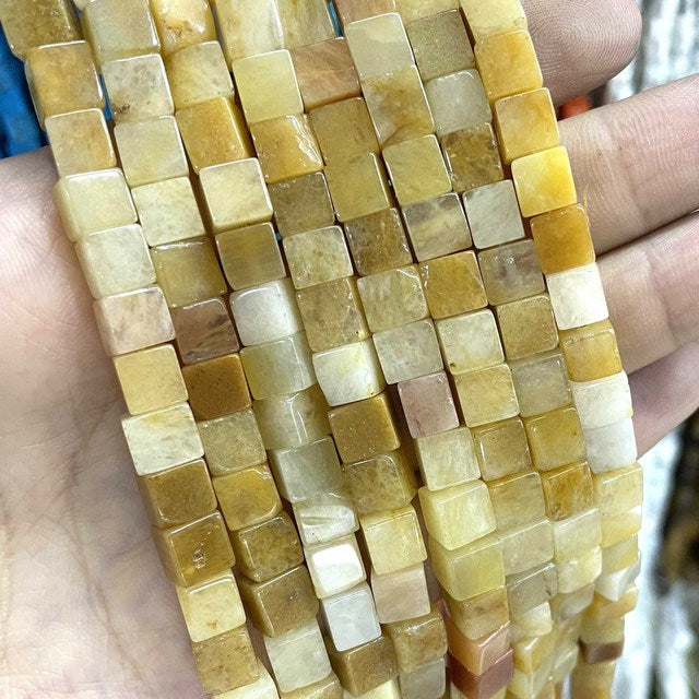 Natural Square Jades Stone Spacer Beads For Jewelry