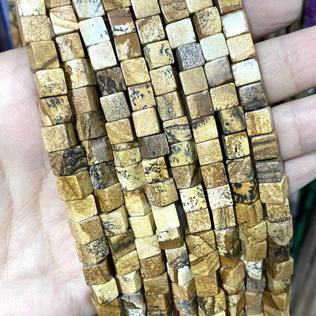 Natural Square Jades Stone Spacer Beads For Jewelry