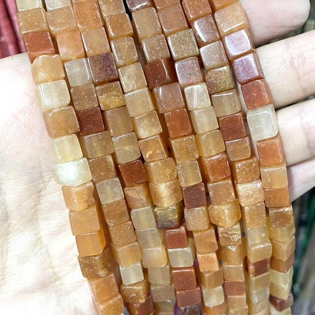 Natural Square Jades Stone Spacer Beads For Jewelry