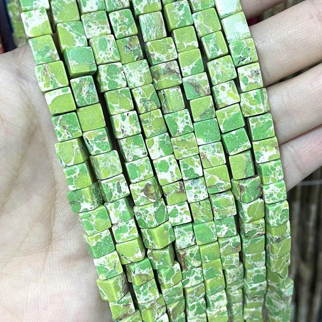 Natural Square Jades Stone Spacer Beads For Jewelry