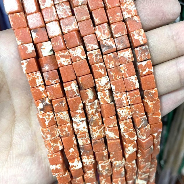 Natural Square Jades Stone Spacer Beads For Jewelry