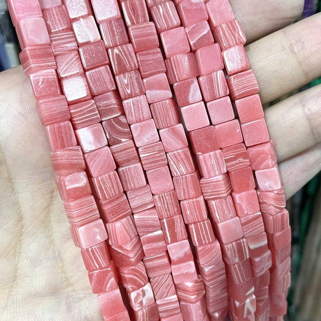 Natural Square Jades Stone Spacer Beads For Jewelry