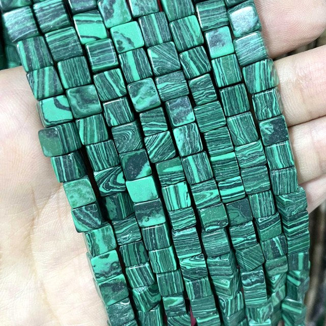 Natural Square Jades Stone Spacer Beads For Jewelry
