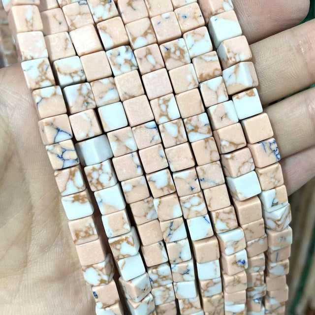 Natural Square Jades Stone Spacer Beads For Jewelry