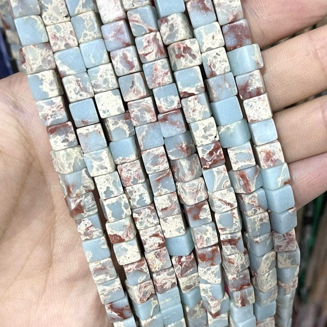 Natural Square Jades Stone Spacer Beads For Jewelry