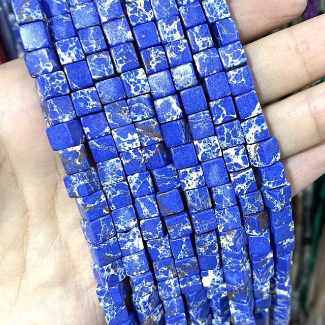 Natural Square Jades Stone Spacer Beads For Jewelry