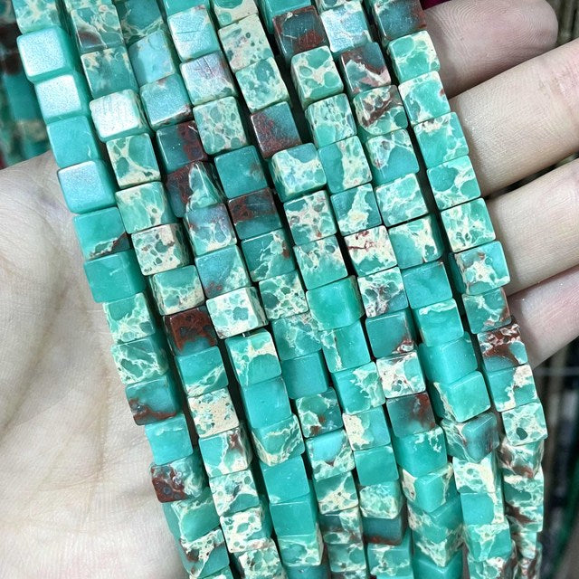 Natural Square Jades Stone Spacer Beads For Jewelry