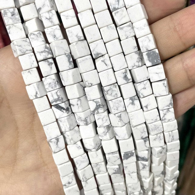 Natural Square Jades Stone Spacer Beads For Jewelry