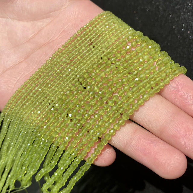 Small Natural Faceted Stone Bead Green Mica