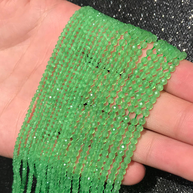 Small Natural Faceted Stone Bead Green Mica