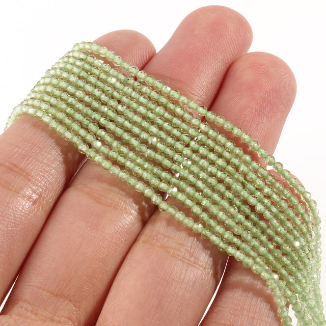 Small Natural Faceted Stone Bead Green Mica