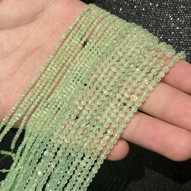 Small Natural Faceted Stone Bead Green Mica