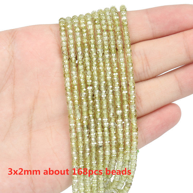 Small Natural Faceted Stone Bead Green Mica