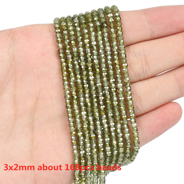 Small Natural Faceted Stone Bead Green Mica