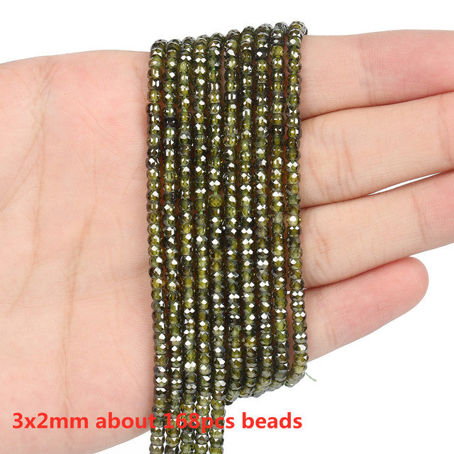 Small Natural Faceted Stone Bead Green Mica