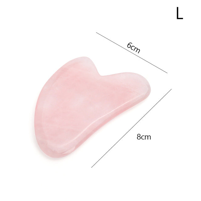 Natural Rose Quartz Jade Gua Sha Board Acupuncture Massage