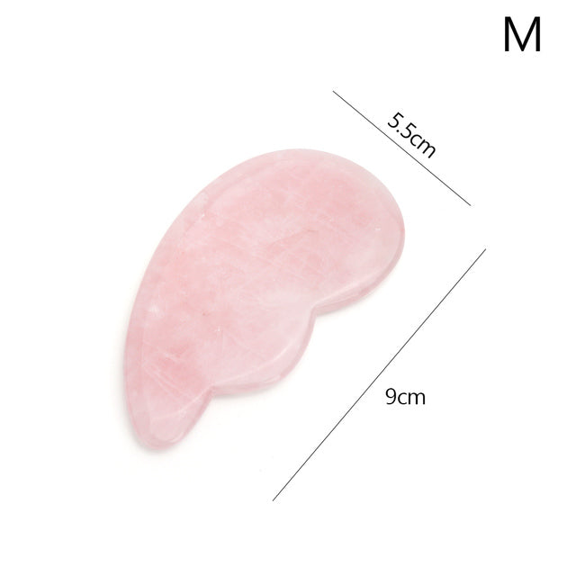 Natural Rose Quartz Jade Gua Sha Board Acupuncture Massage