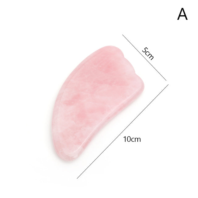 Natural Rose Quartz Jade Gua Sha Board Acupuncture Massage