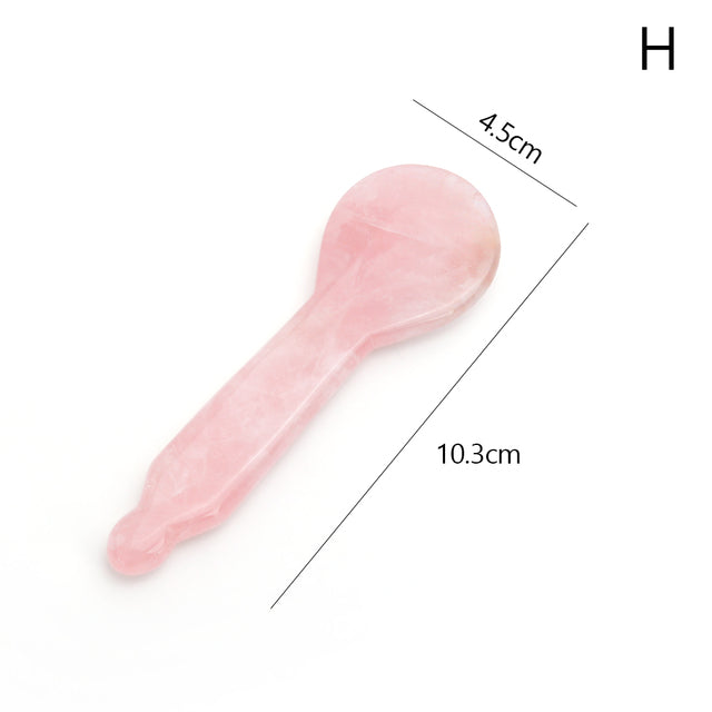 Natural Rose Quartz Jade Gua Sha Board Acupuncture Massage
