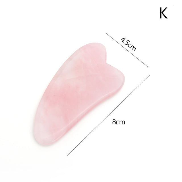 Natural Rose Quartz Jade Gua Sha Board Acupuncture Massage