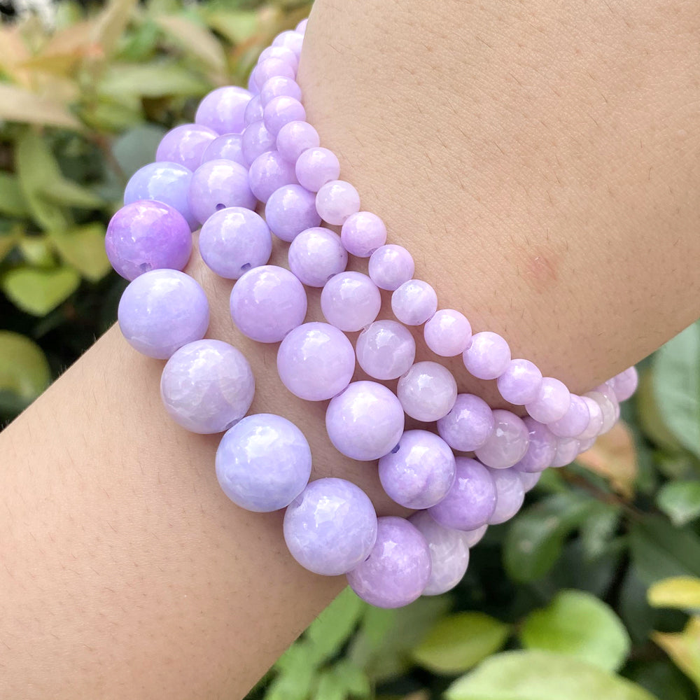 Purple Natural Stone Angelite Jades Round