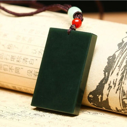 Jade Pendant Necklace Peace Safety Lucky Amulet