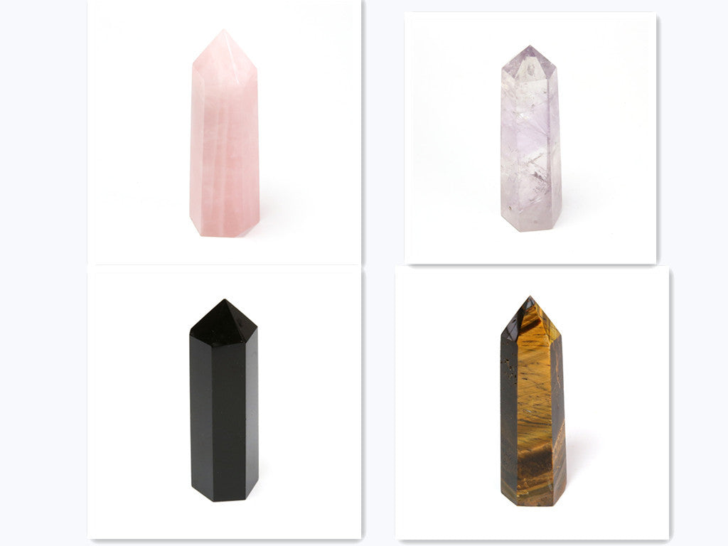 Single-pointed Six-sided Natural Crystal Column