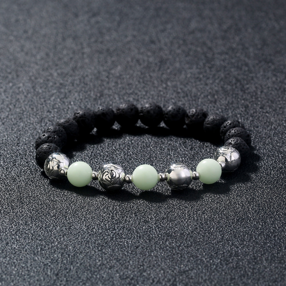 Black Volcanic Stone Bracelet Luminous Bead Bracelet