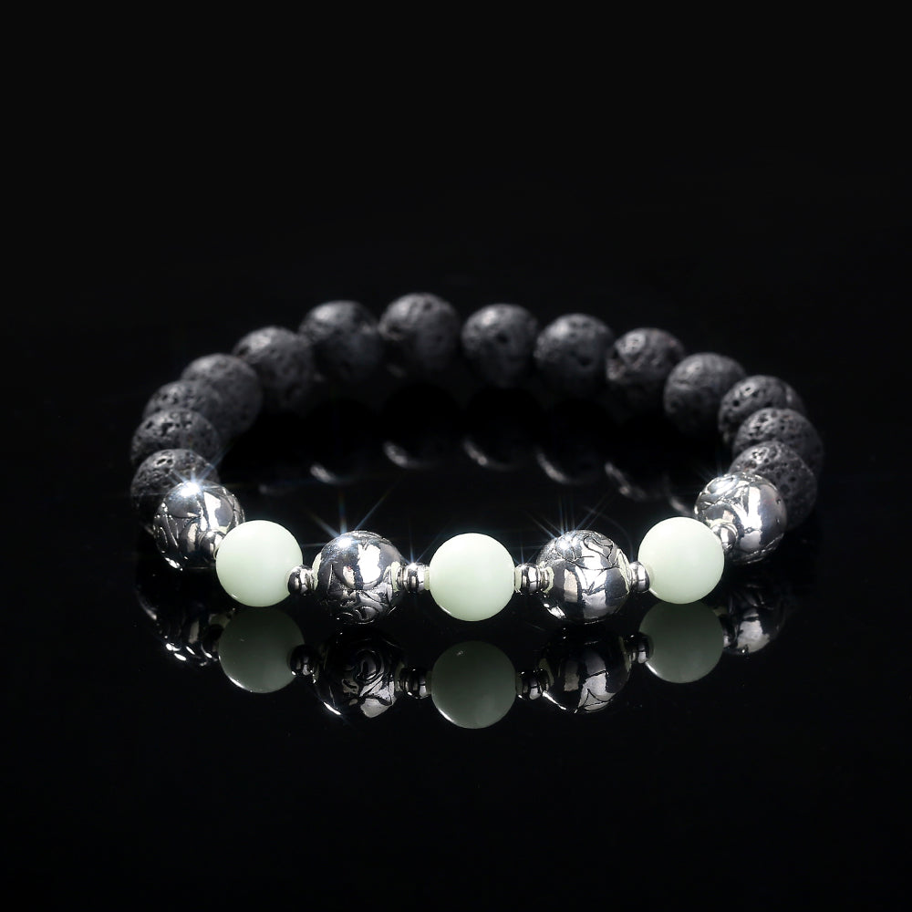 Black Volcanic Stone Bracelet Luminous Bead Bracelet
