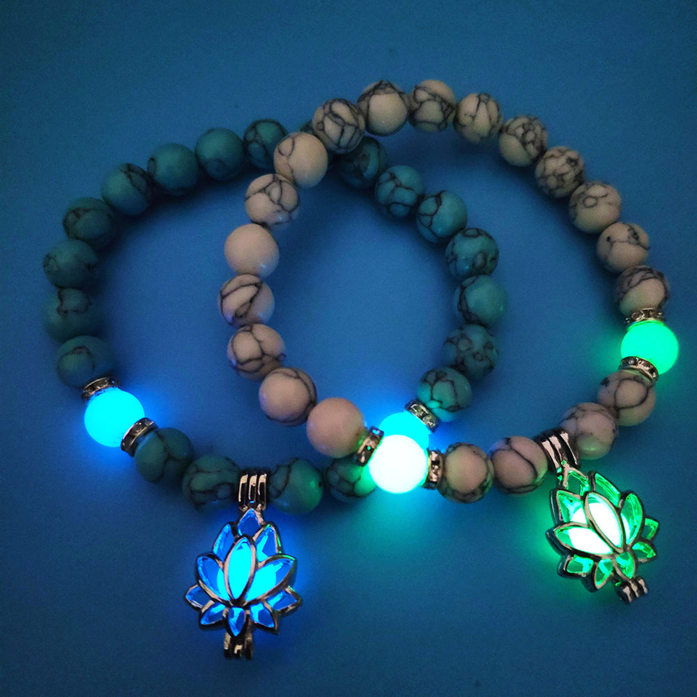 Energy Luminous Lotus Natural Stone Bracelet Yoga Healing