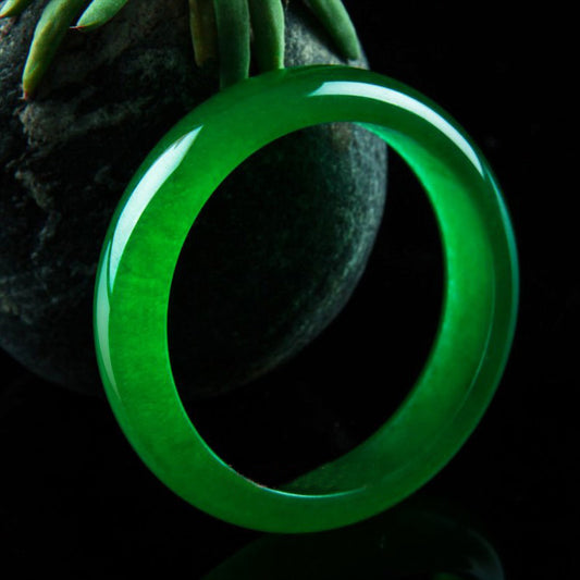 Glutinous Yang Green Jade Bracelet