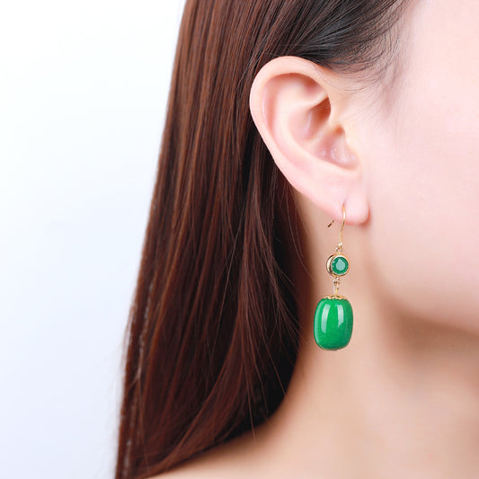 Fashion Personality Earrings Jade Pass Earrings