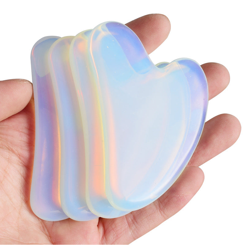 Opal Heart-shaped Gua Sha Scraping Board Beauty Jade Massager Equipment