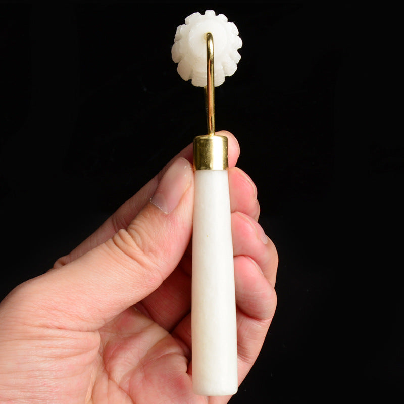 Natural Jade Beauty Device Single Head Jade Roller White Thorn