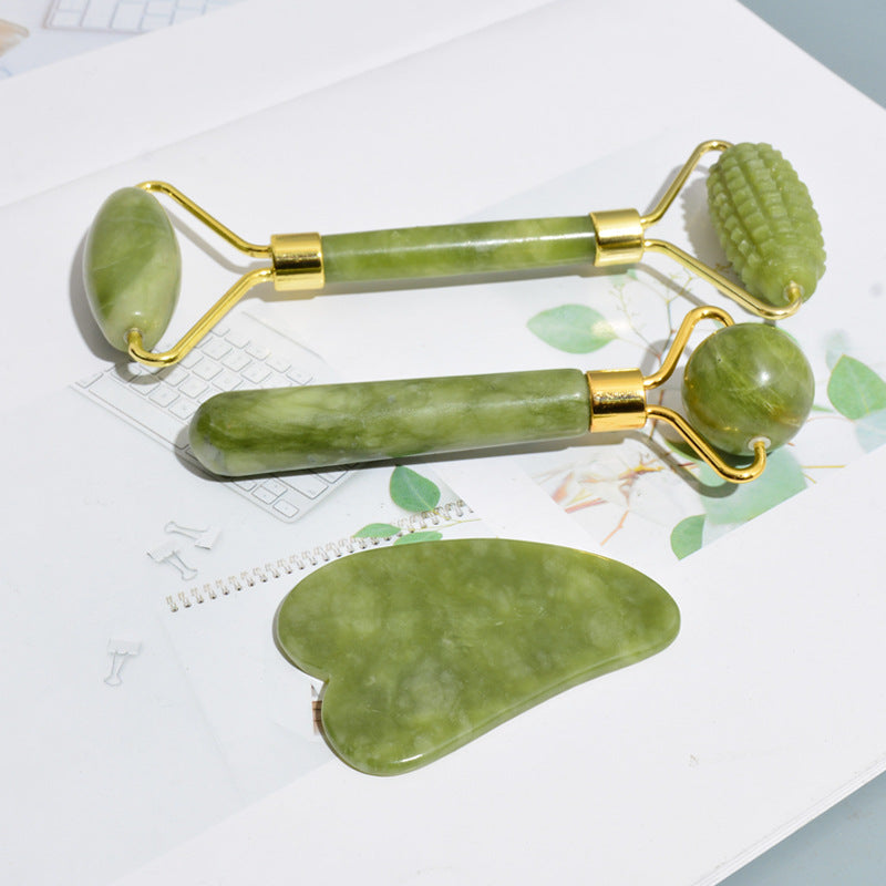 Massage Roller With Three Sets Of Facial Jade Massager