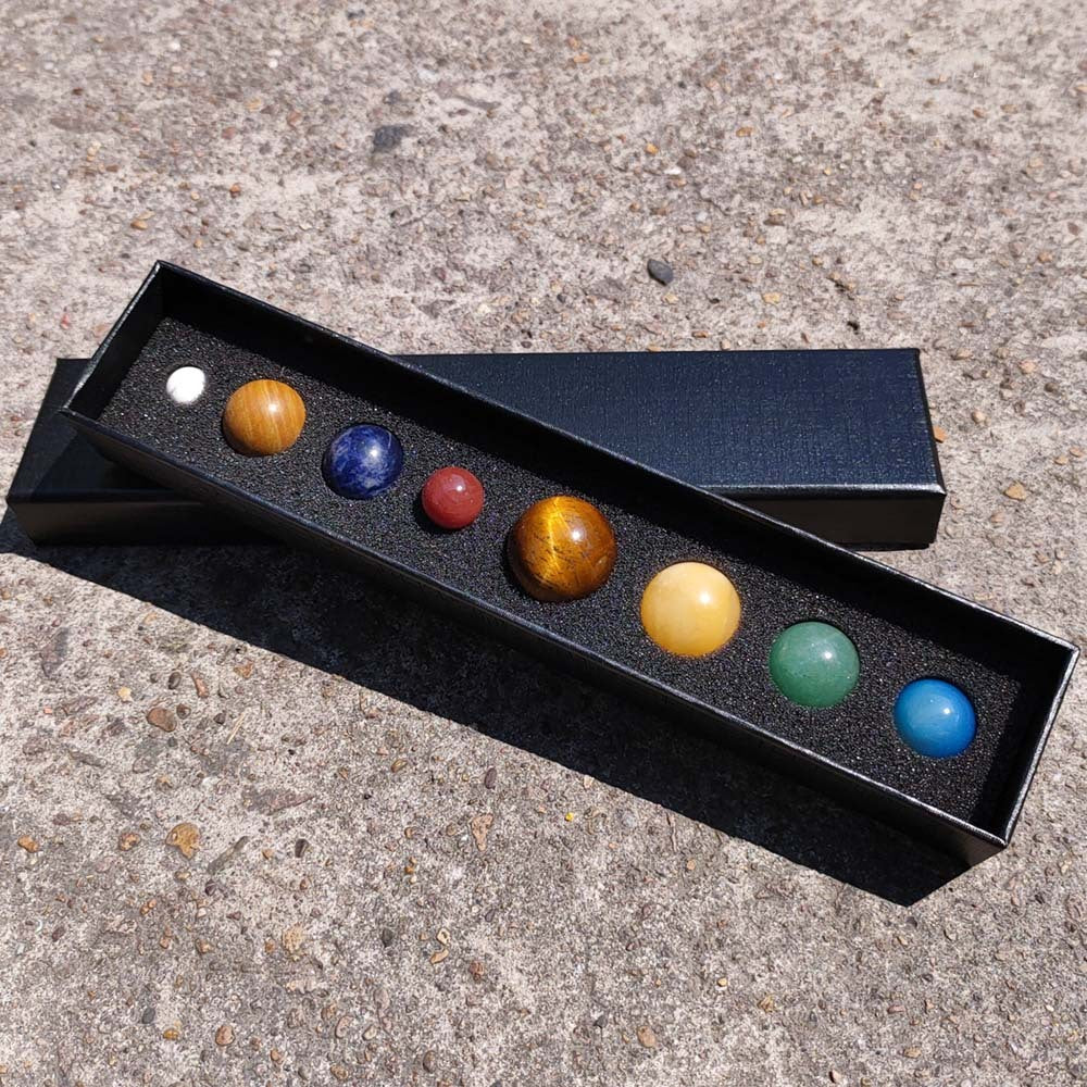 Natural Stone Solar System Eight Planets Jade Ball Teaching Cognitive Ornaments