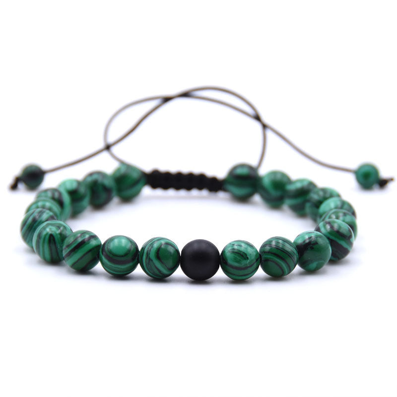 Green Malachite Black Frosted Stone Woven