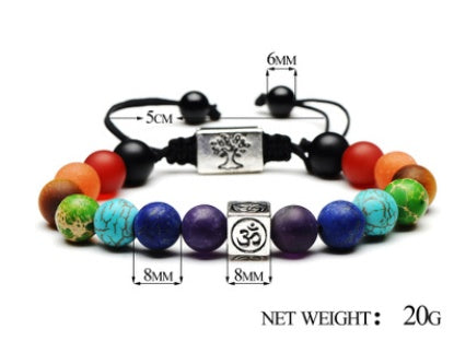 Square alloy 8mm energy beads volcanic lava rock bracelet