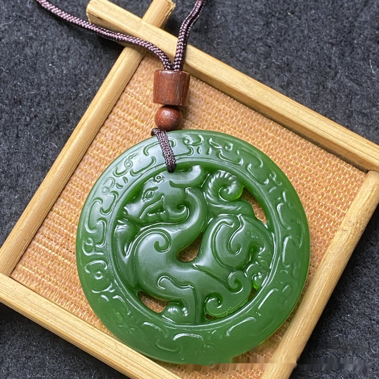 Hotan Jade Antique Dragon Carved Pendant