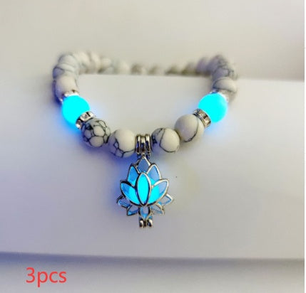 Energy Luminous Lotus Natural Stone Bracelet Yoga Healing