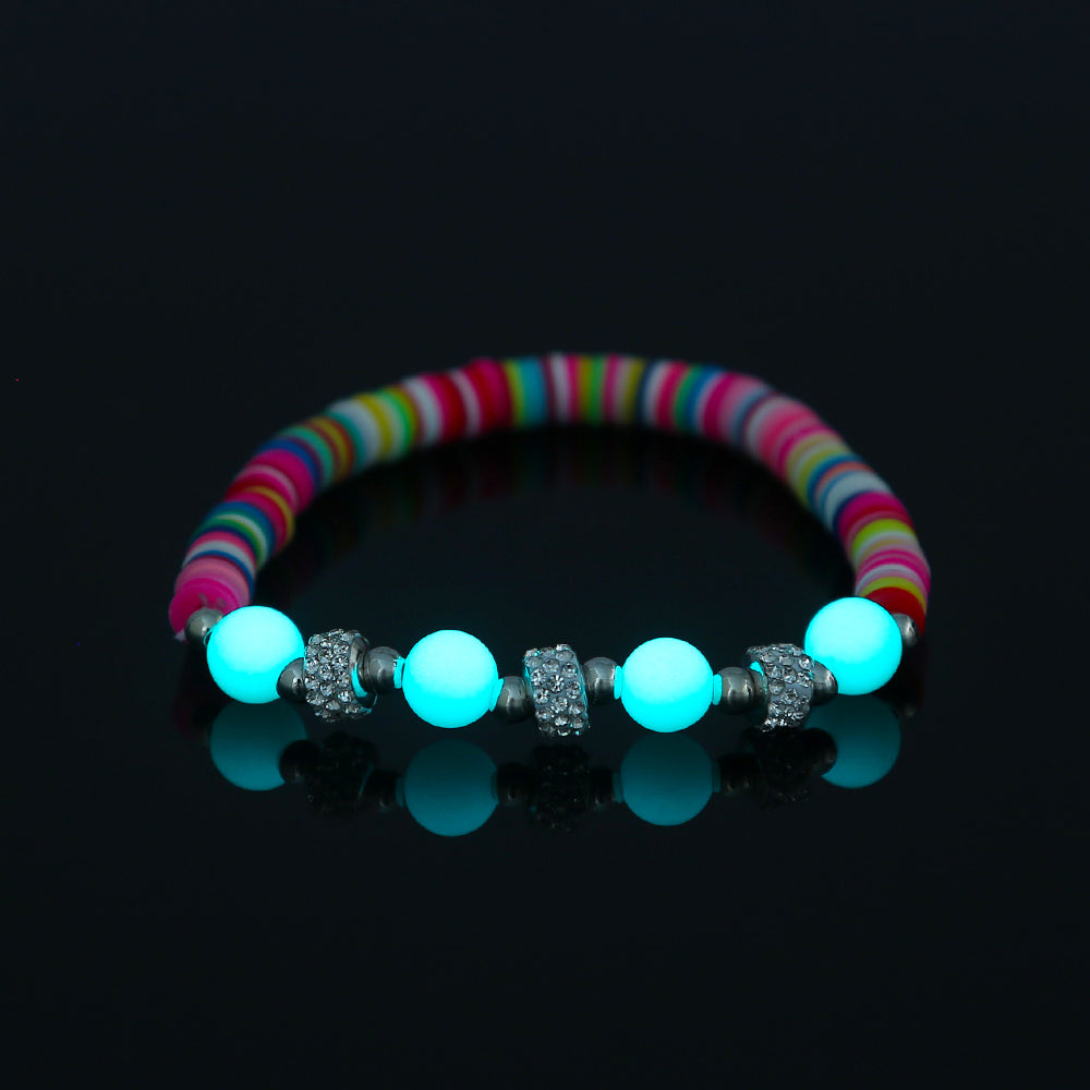 Colorful Soft Pottery Luminous Bead Bracelet