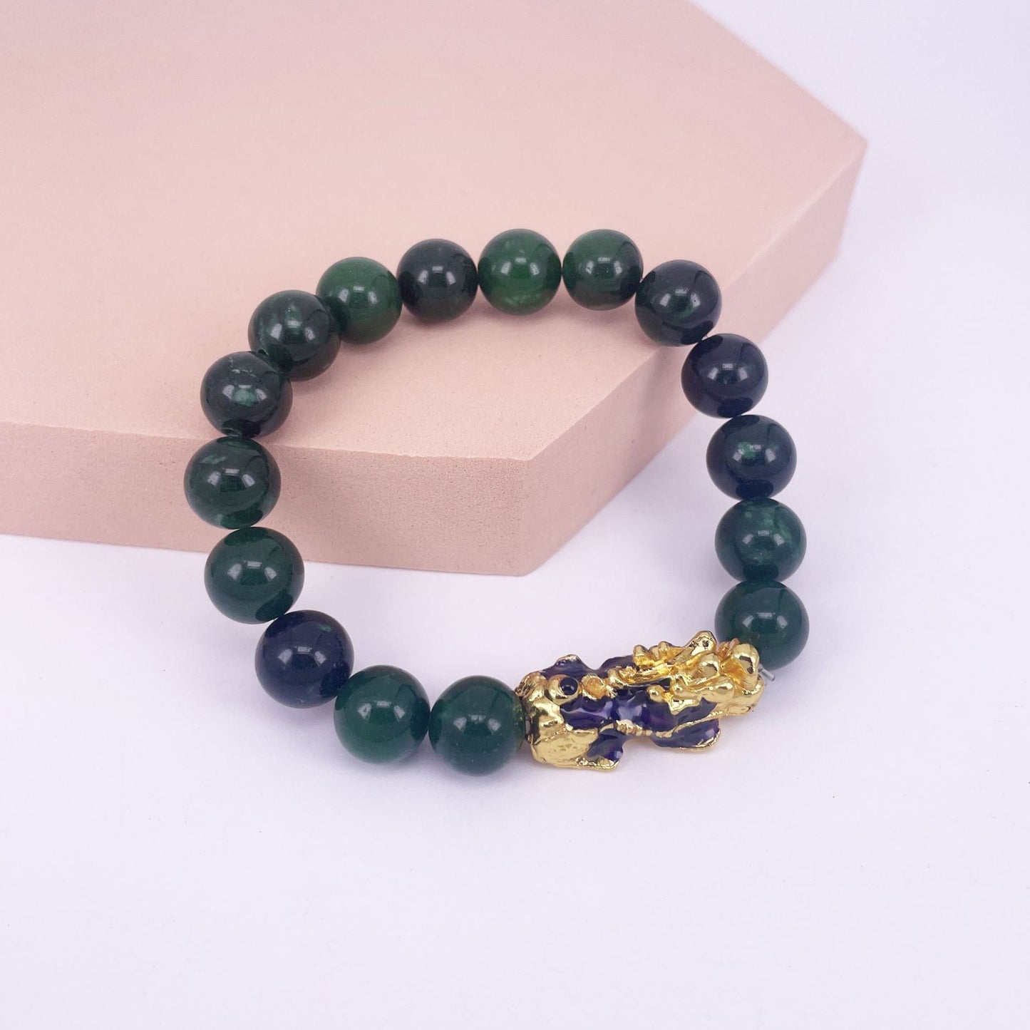 Natural Jade Discolored Pixiu Bracelet Male