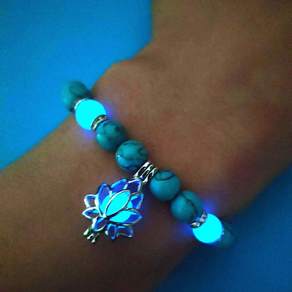 Energy Luminous Lotus Natural Stone Bracelet Yoga Healing